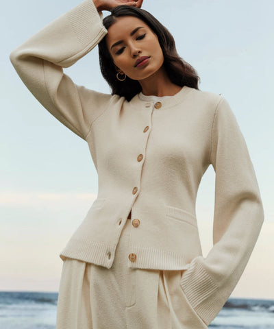 Heidi-Mode - Ultraweicher Kaschmir-Cardigan mit Knöpfen