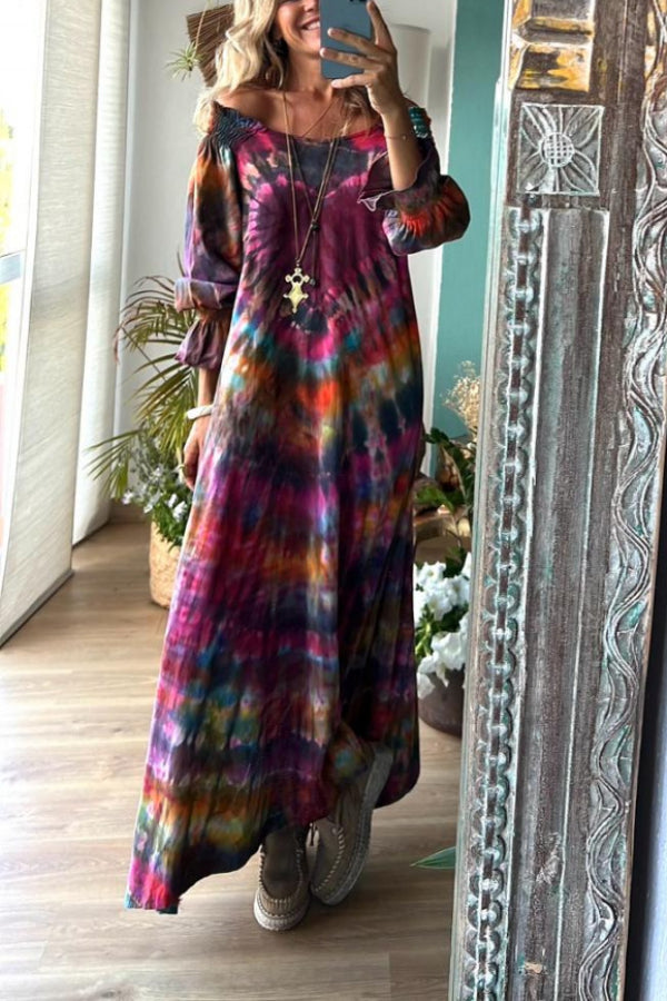 Regina® | Mehrfarbiges langes Kleid