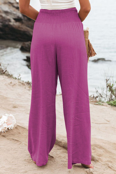Audrey® | Gesmokte Hose aus Leinenmischung von Fresh Air mit Taschen
