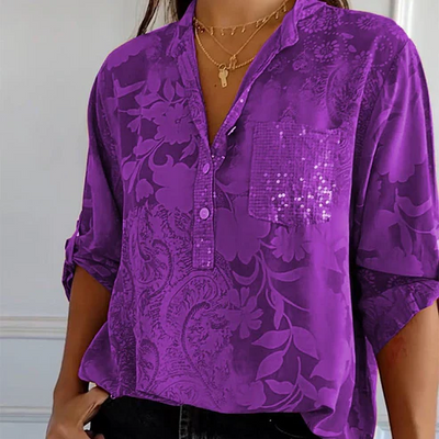 Erika | Langärmlige Bluse mit Blumenmuster