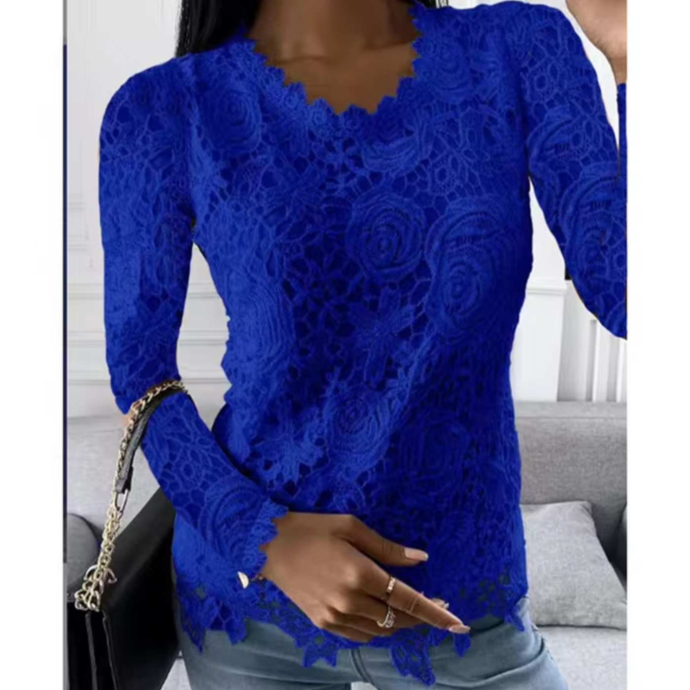 Hallie – elegantes Spitzentop mit blumenmuster