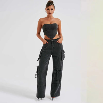 Cargo-Jeans | Lässiger Streetstyle | Weites Bein