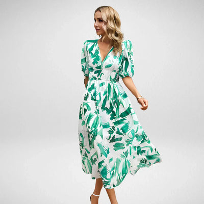 Elegantes Maxikleid | Grafischer Print & Taillierter Schnitt | Luftig & Modern