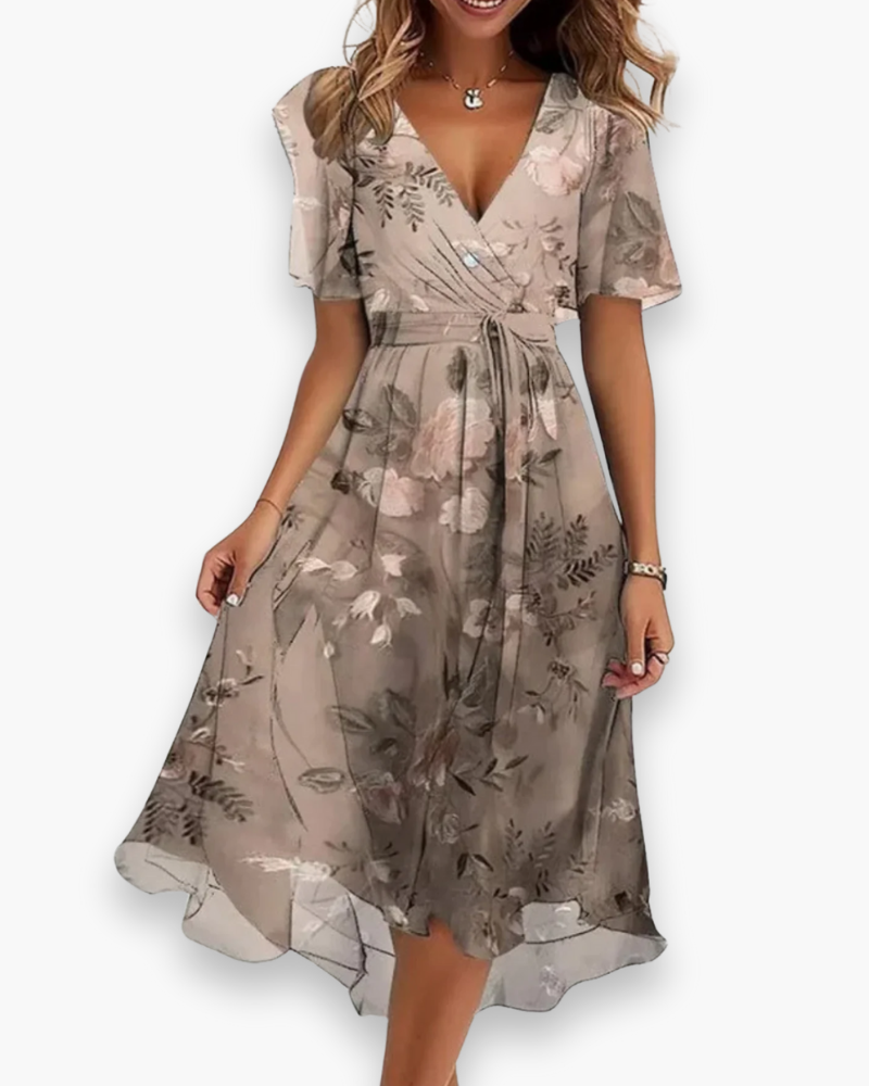 Damen Lässiges Boho Kleid | Midi Gradientenkleid