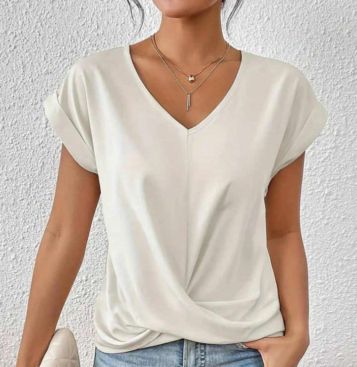 Lässiges V-Shirt | Femininer Schnitt & fließender Stoff | Eleganter Casual-Look