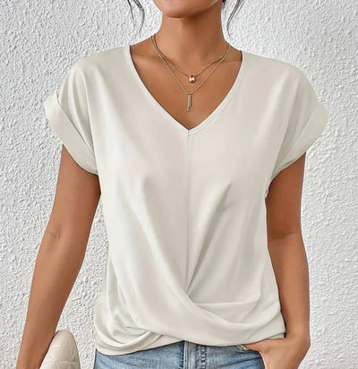 Lässiges V-Shirt | Femininer Schnitt & fließender Stoff | Eleganter Casual-Look