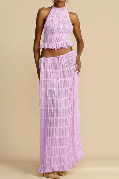 Violet® | Passion And Romance, plissierter Rücken, elastische Träger, verstellbares Neckholder-Tanktop