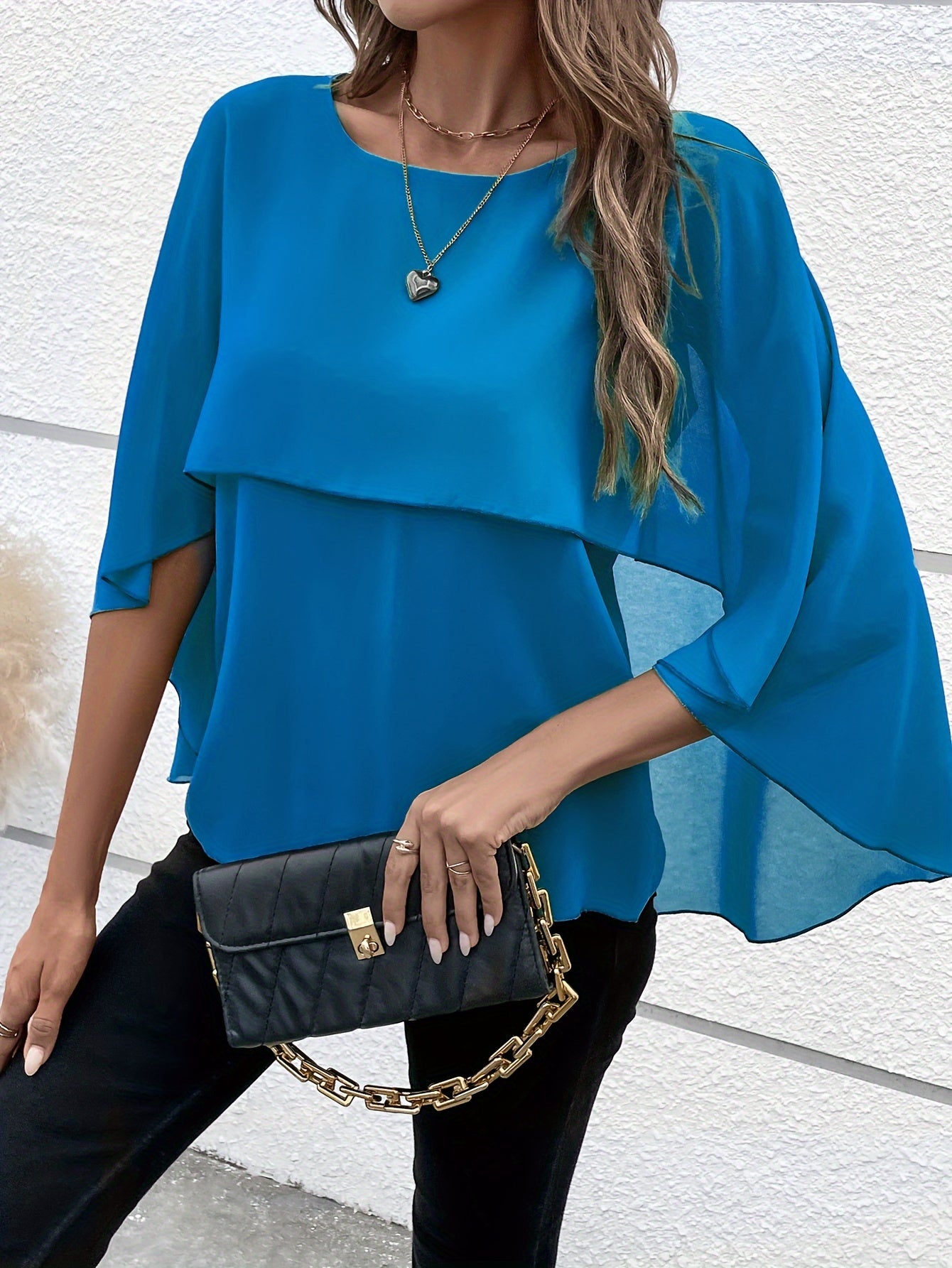 Zelia® | Elegante einfarbige Lagenbluse