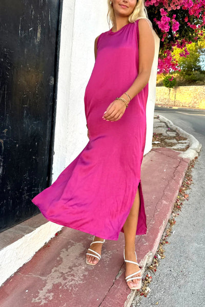 Elizabeth® | Satin-Midikleid mit Nahtdetail