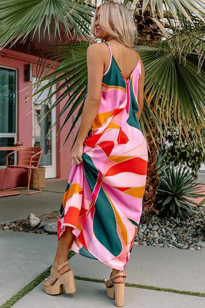 Hannah® | Ärmelloses Slip-Maxikleid mit Boho-Print