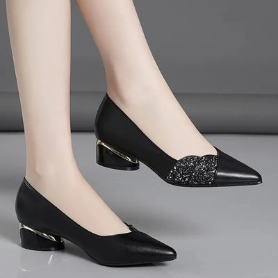 Yvonnie  | Spitze Spitze klobiger Absatz Pumps