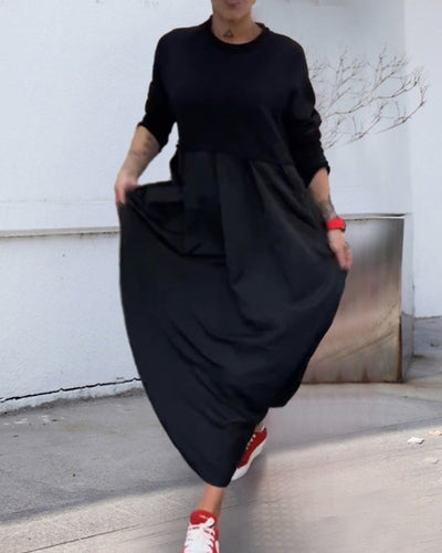 Olive® | Lässiges Popeline-Kleid mit langen Ärmeln