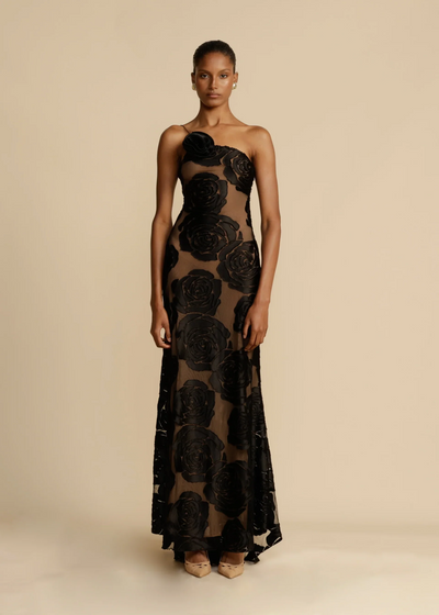 Meadow® | Langes rückenfreies Abendkleid aus Seide