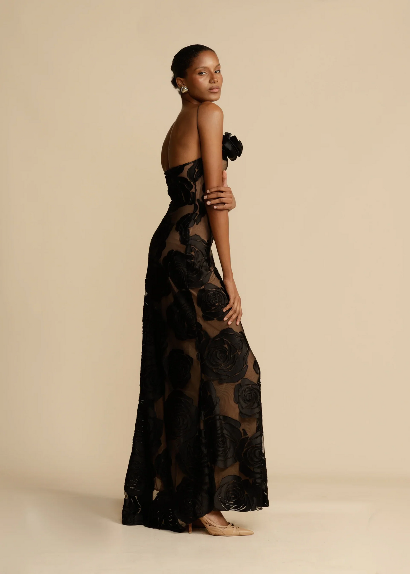 Meadow® | Langes rückenfreies Abendkleid aus Seide