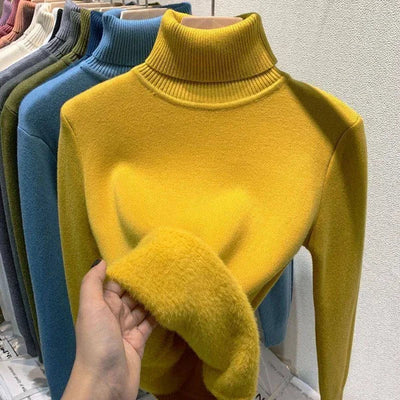 Damen-Rollkragenpullover mit Strickmuster