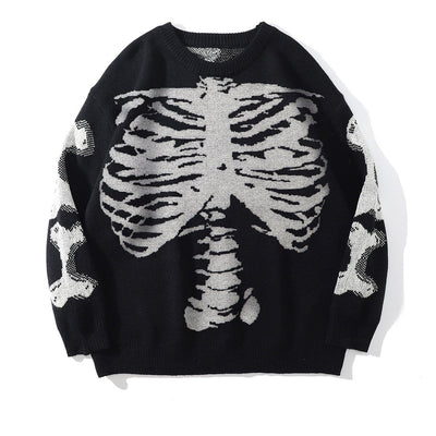 Alberta – Y2K Pullover mit Totenkopf-Print für Damen