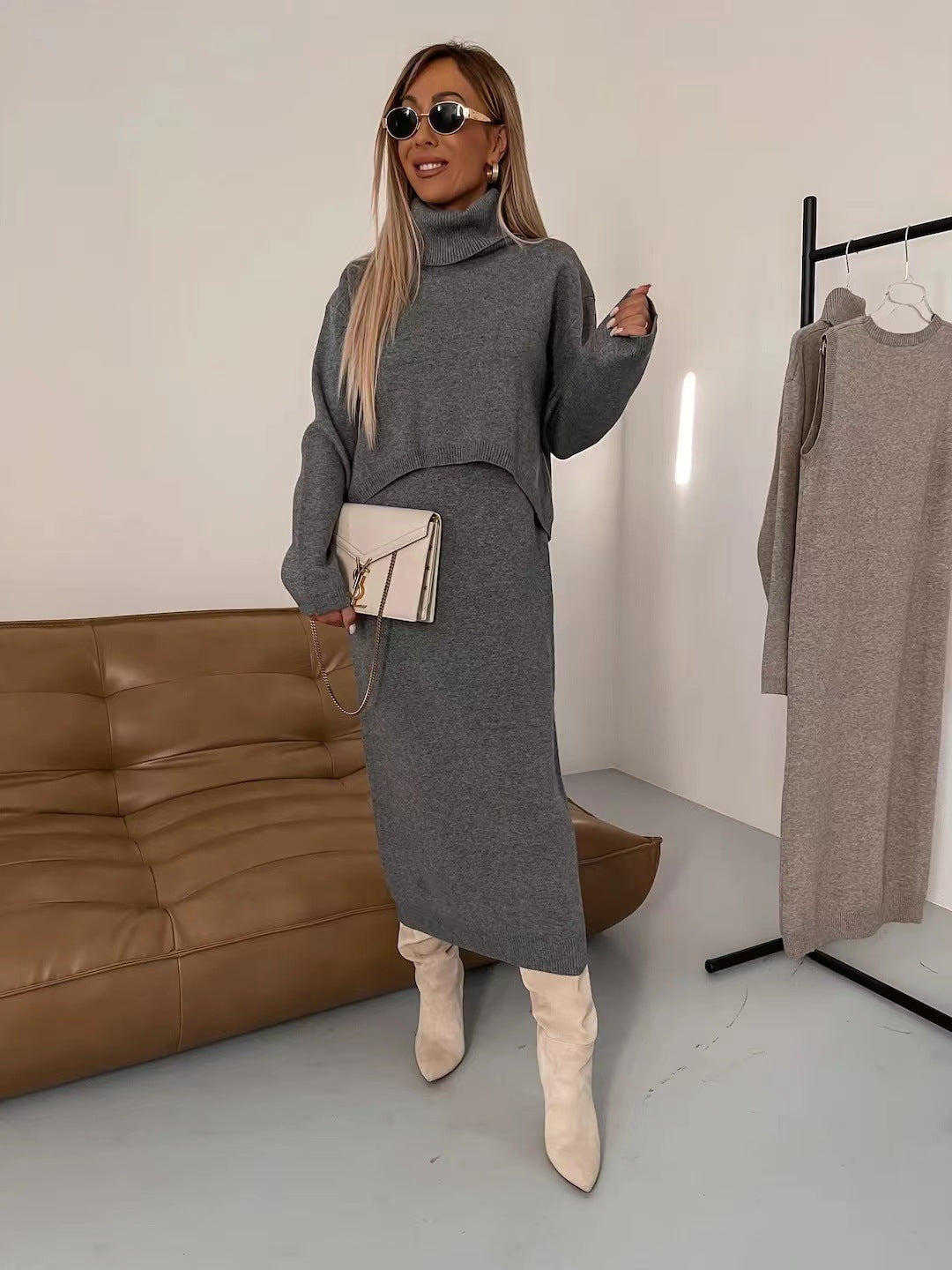 Claudia | Kleid mit passendem Rollkragenpullover