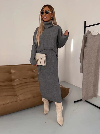 Claudia | Kleid mit passendem Rollkragenpullover