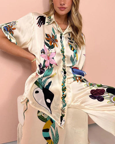 Irene® | Lässiges zweiteiliges Set mit Blumen-Dschungel-Print
