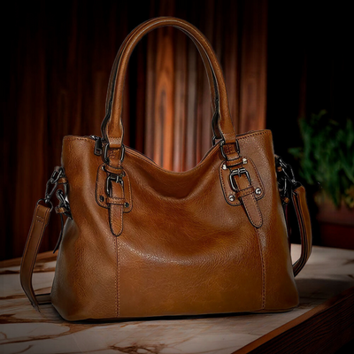 Geräumige Handtasche | Kunstleder mit Schnallendetails | Vielseitiger Stil