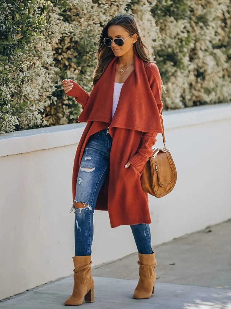 Shona® | Strickjacke mit drapiertem Kragen