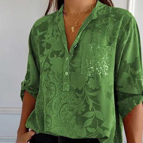 Erika | Langärmlige Bluse mit Blumenmuster
