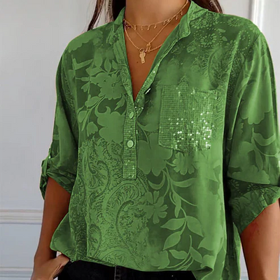 Erika | Langärmlige Bluse mit Blumenmuster