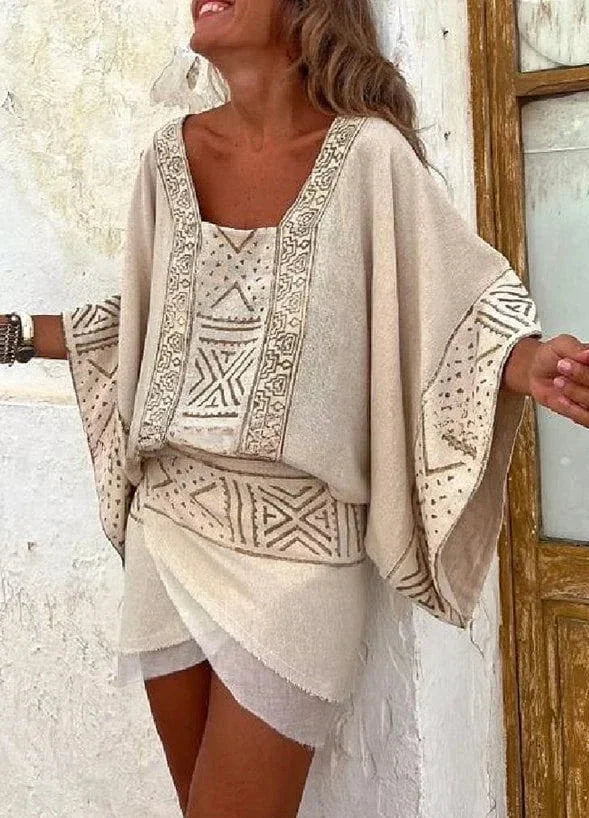 Simone® | Top mit Ethno-Print und Dolman-Ärmeln