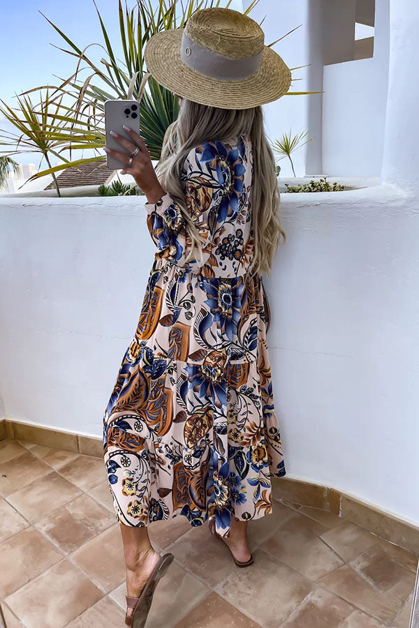 Skye® | Geblümtes Hemd-Midikleid