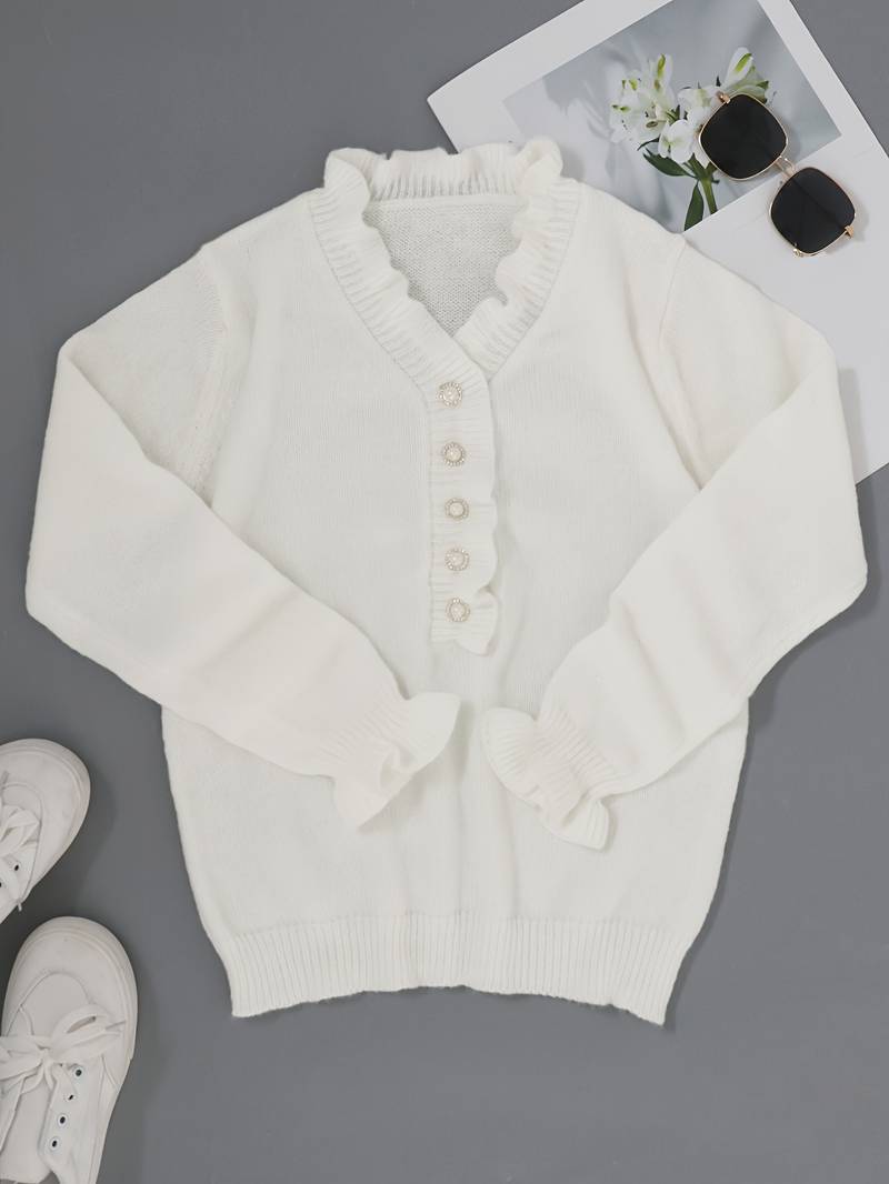 Fernanda® | Pullover mit ausgefallenen Knöpfen