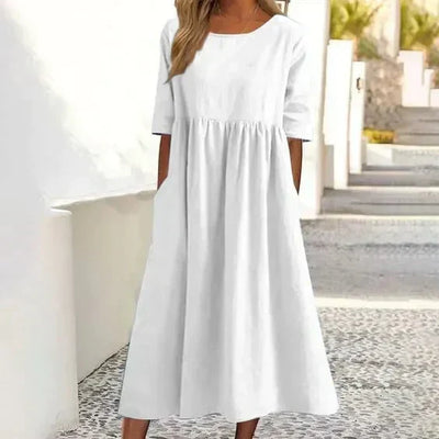 Florencia - Elegantes Kleid Aus Leinen und Baumwolle