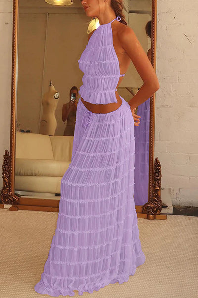 Violet® | Passion And Romance, plissierter Rücken, elastische Träger, verstellbares Neckholder-Tanktop