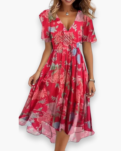 Damen Lässiges Boho Kleid | Midi Gradientenkleid