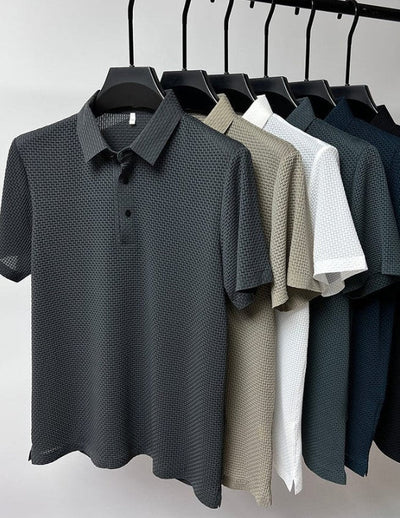 Strukturiertes Kurzärmliges Poloshirt Für Herren | Lässig