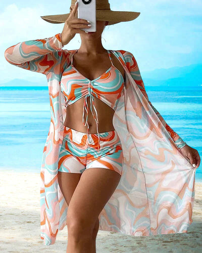 Erica® | Stilvolles 3-teiliges Bikini-Set mit Blumenmuster