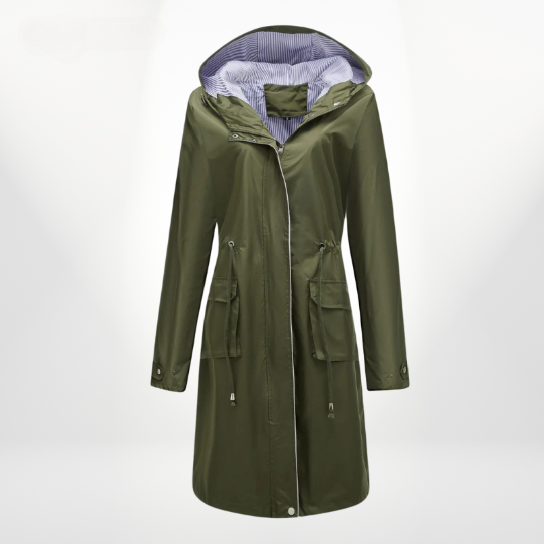 Wasserdichter Trenchcoat Damen Mit Kapuze | Lang Leicht