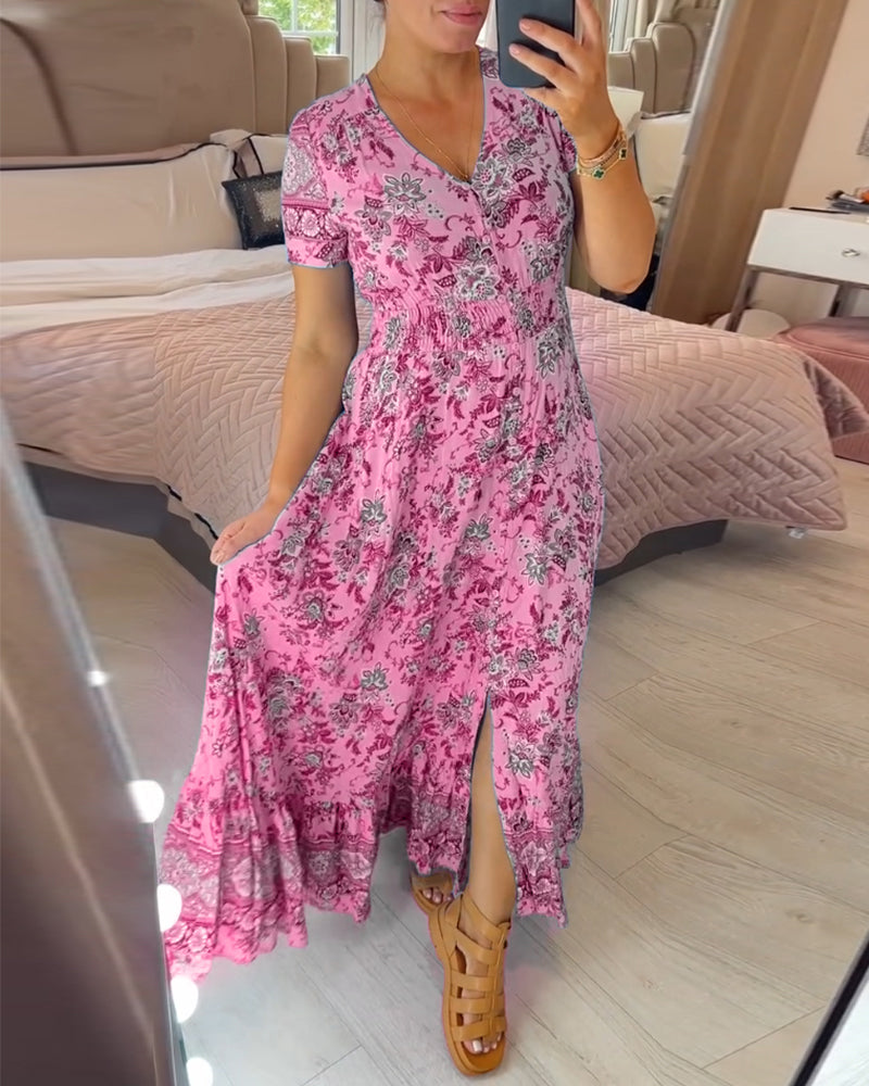 Gilda® | Kleid mit Blumendruck und V-Ausschnitt (Frühlingsangebot)