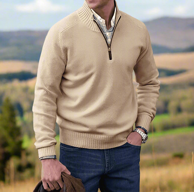 Hubert | Kaschmir Pullover mit Reißverschluss