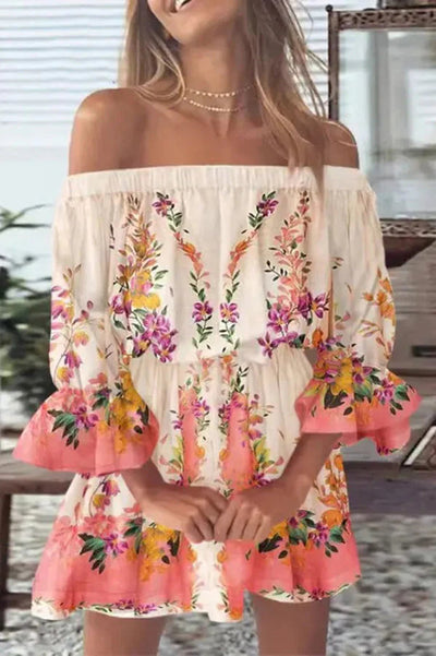Florencia® | Bedrucktes schulterfreies Minikleid