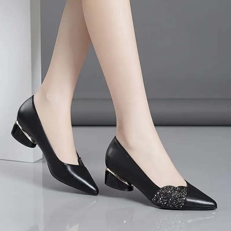 Yvonnie  | Spitze Spitze klobiger Absatz Pumps