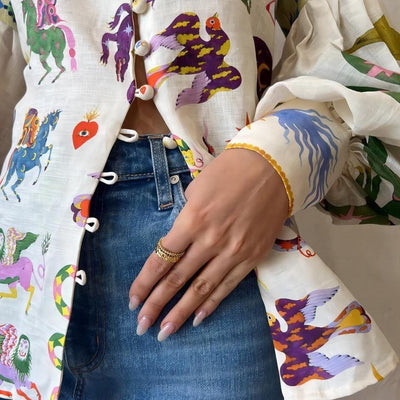 Jasmin | Farbenfrohe Statement-Tunika mit Print