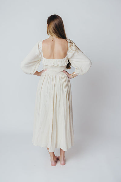 Juliet midikleid in creme - Inklusiv-gröben