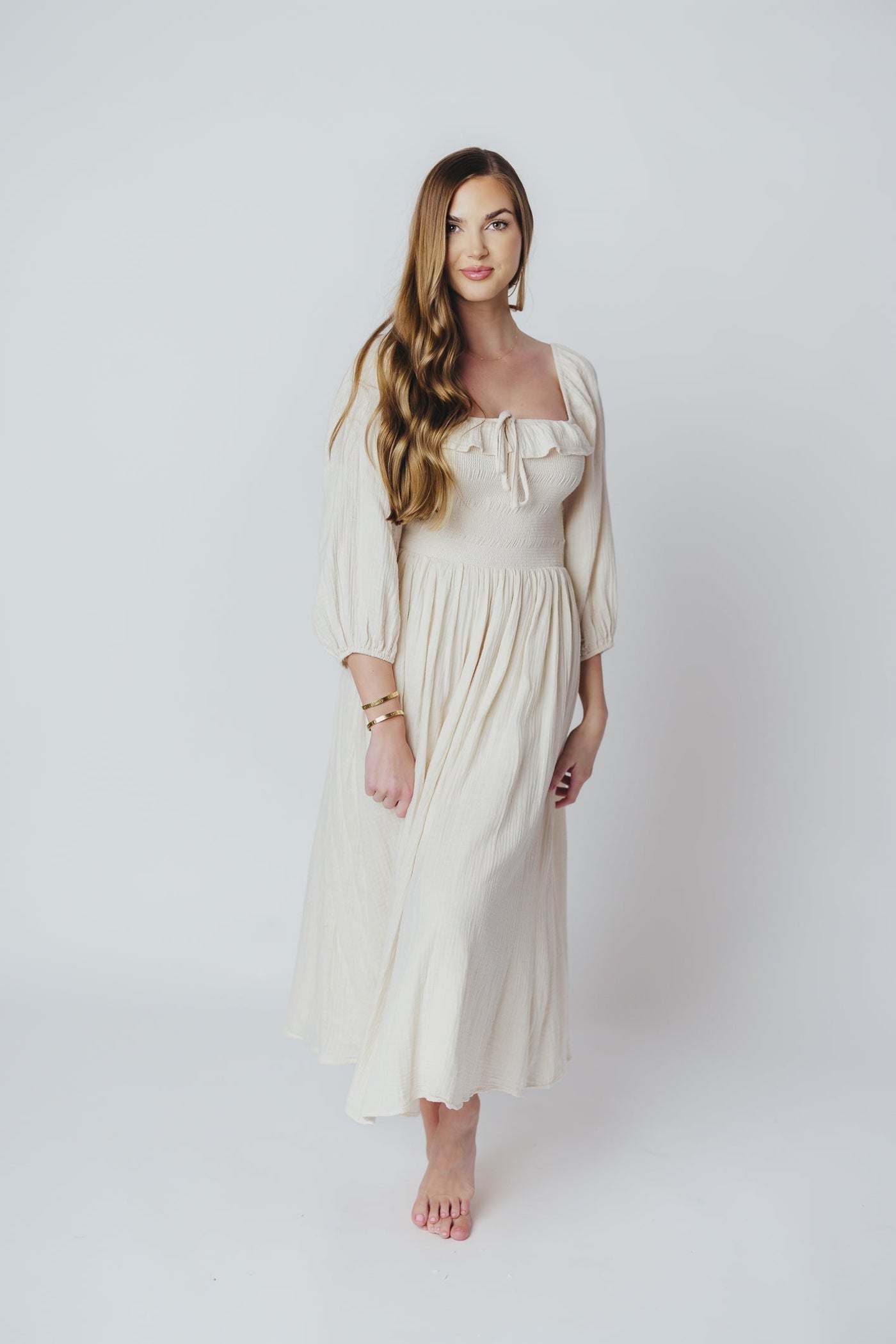 Juliet midikleid in creme - Inklusiv-gröben