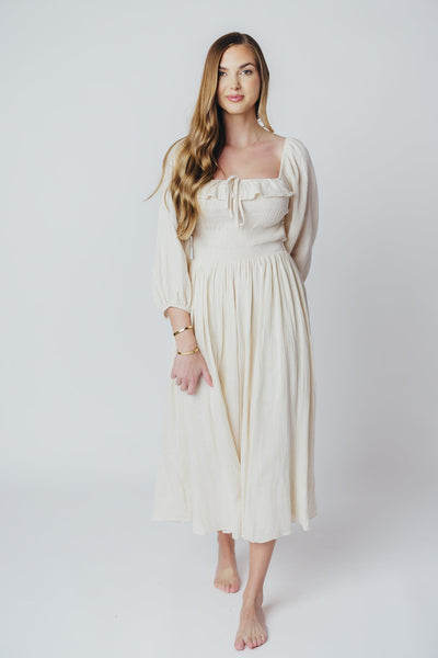 Juliet midikleid in creme - Inklusiv-gröben