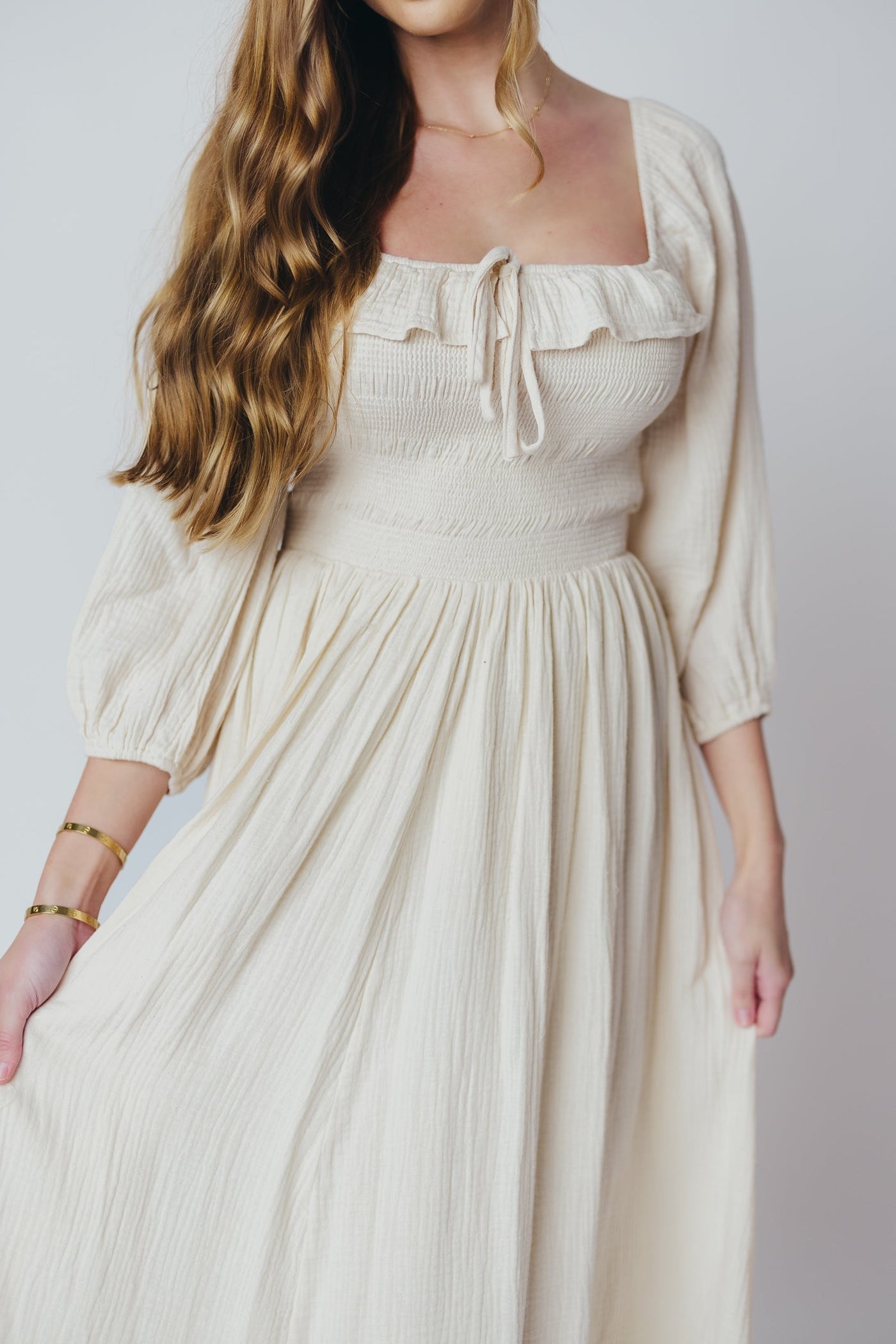 Juliet midikleid in creme - Inklusiv-gröben
