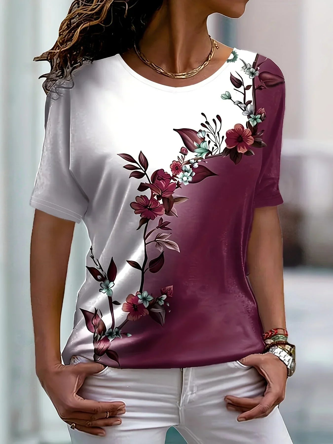 Lenai – stylisches top mit kurzen armeln