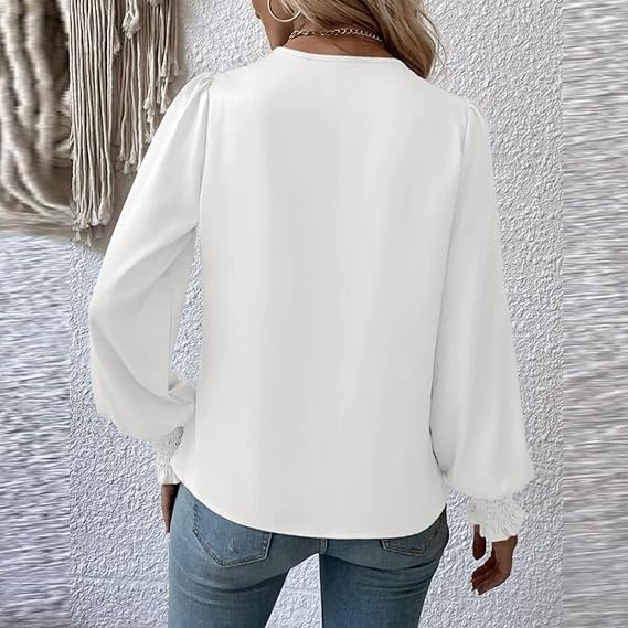 Rose® | Bluse mit plissierten Puffärmeln
