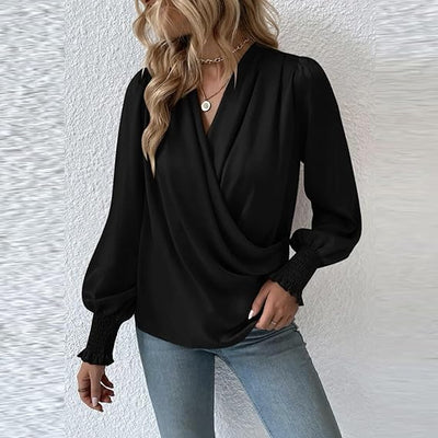 Rose® | Bluse mit plissierten Puffärmeln