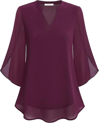 Luftige V-Ausschnitt Bluse