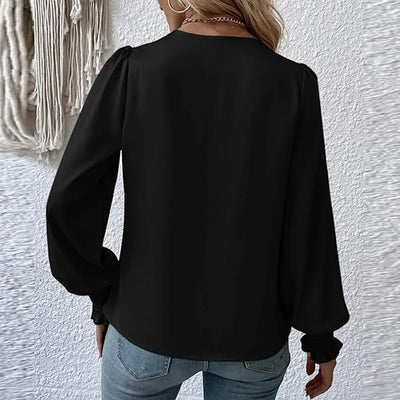 Rose® | Bluse mit plissierten Puffärmeln